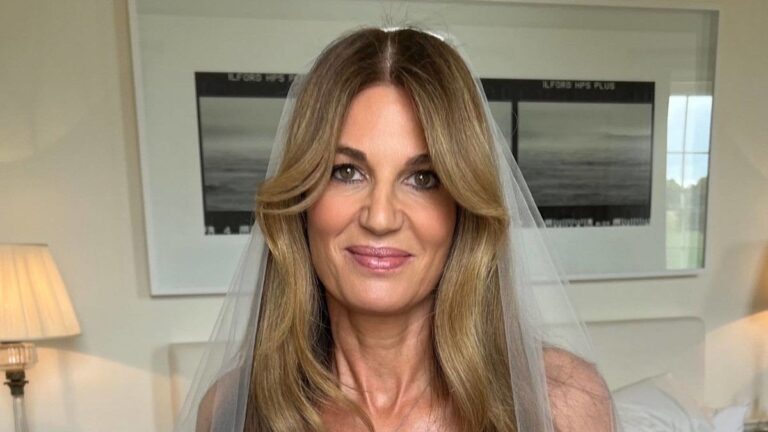 Jemima Goldsmith Wows in Sheer Bridal Dress at Wedding